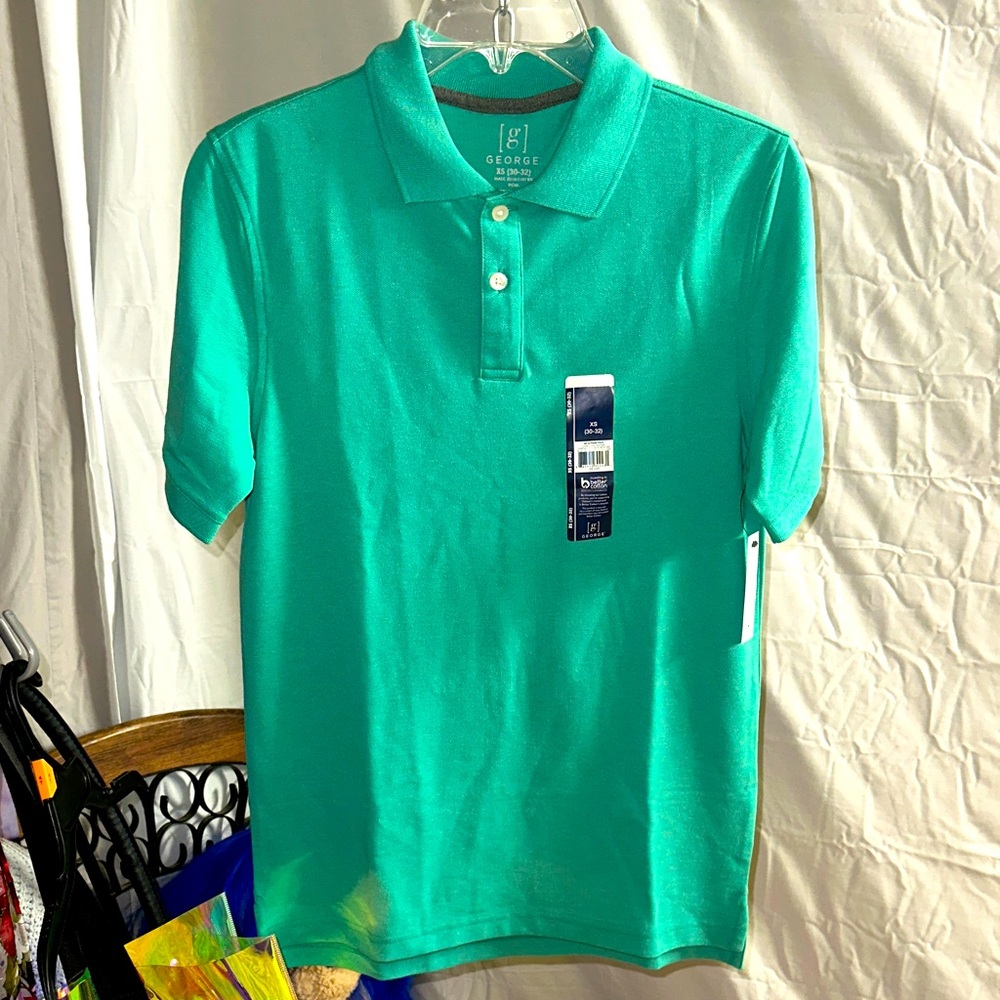 George Aqua Polo Shirt NWT